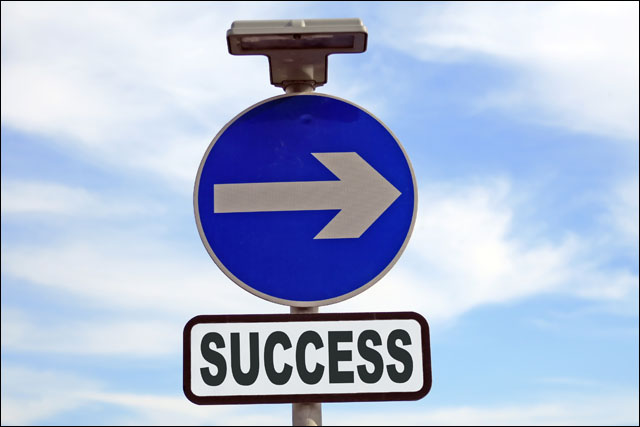 Conceptual sign of sucess in business and life