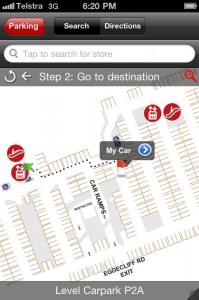 Find My Car in Westfield's iPhone app